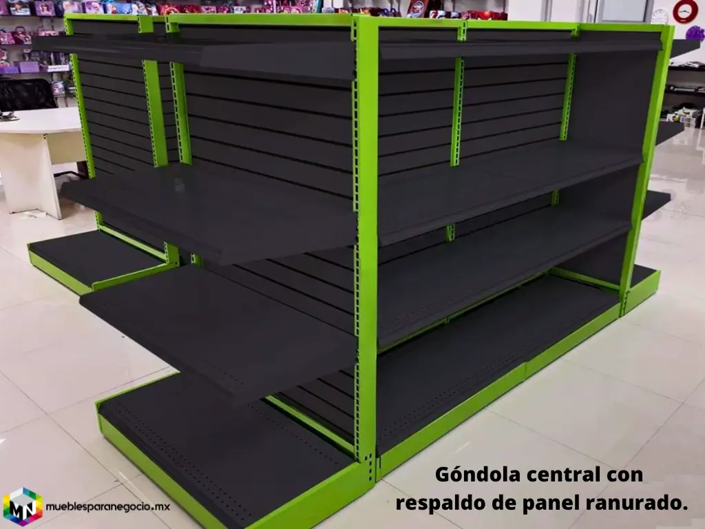 Gondola central con respaldo de panel ranurado
