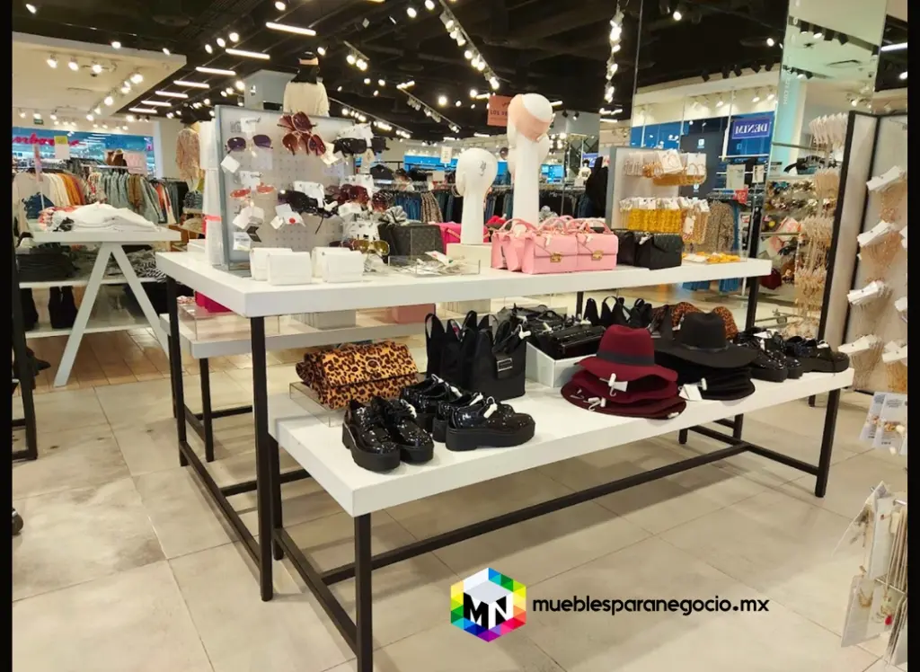 Exhibidor de bolsos de dama para tienda de accesorios