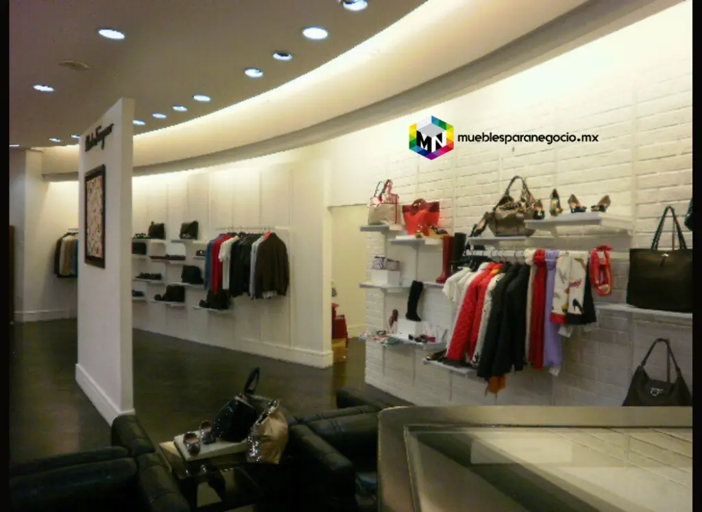 Expositor de bolsos para tienda de ropa femenina y accesorios